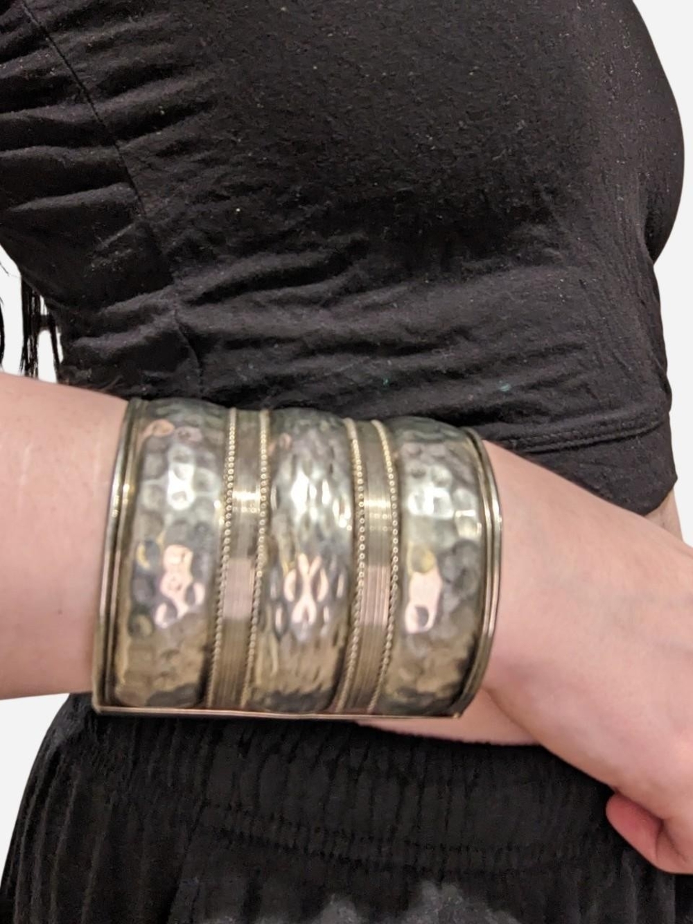 antique silver wide cuff bangle